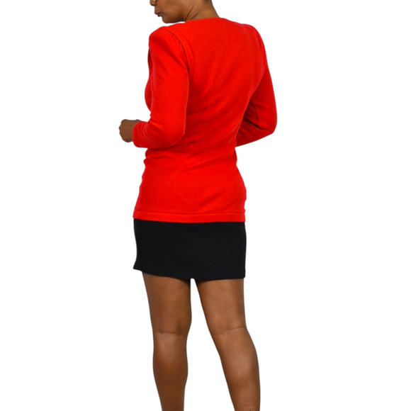 Vintage All That Jazz Blazer Dress Red Twofer Shoulder Pads Mini Buttons Small 4 - Picture 15 of 16